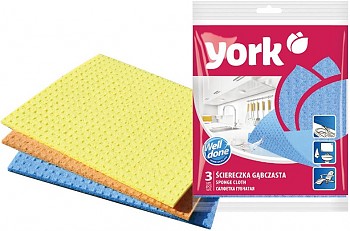 картинка Йорк / York - Хозяйственные салфетки губчатые впитывающие для влажной уборки 3 шт